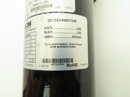 Bison 011-336-2011 Gearmotor 10.6:1 Reducer 170rpm Parallel Output