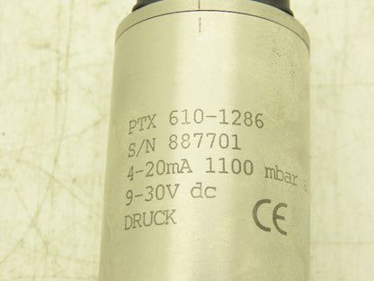 Druck PTX 610-1286 Pressure Transmitter 4-20mA 9-30VDC