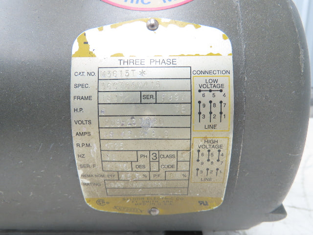 Baldor M3615T AC Motor 5Hp 1725rpm 208-230/460v 3ph 184T TE