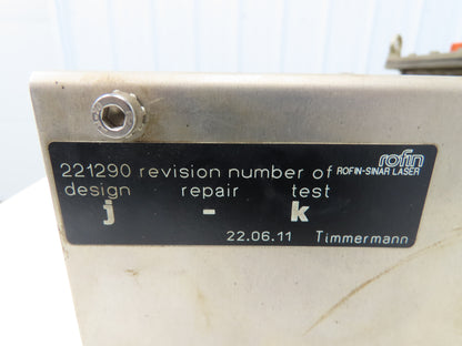 Rofin-Sinar 221290 Power Supply From 2000 SMX Laser 400V 36A