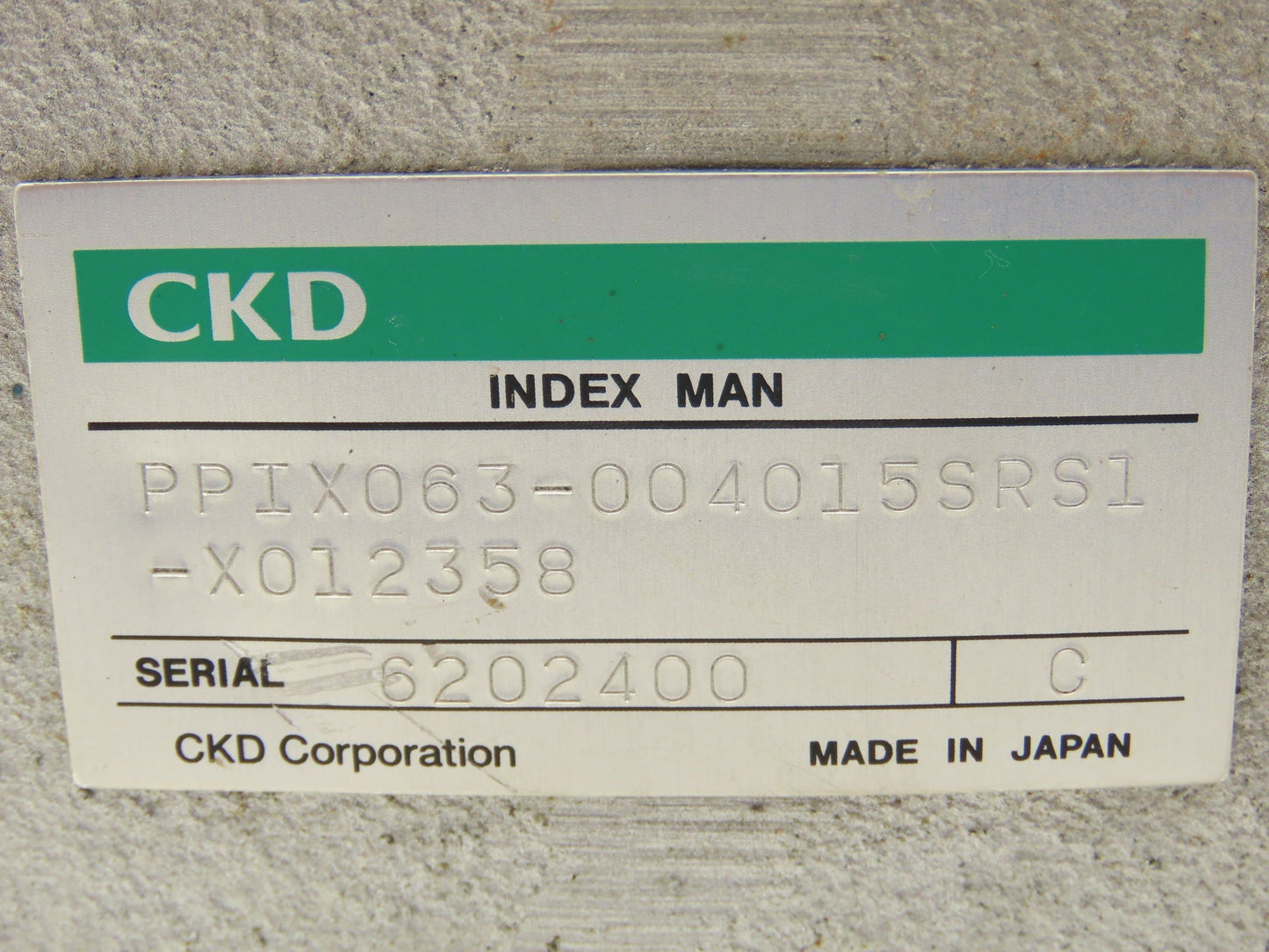 CKD PPIX063-004015SRS1-X012358 Mechanical Indexer Roller Gear Cam Unit