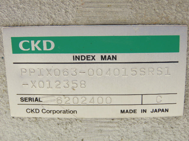CKD PPIX063-004015SRS1-X012358 Mechanical Indexer Roller Gear Cam Unit