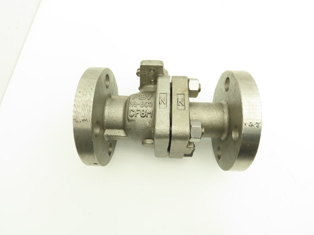 PVB, USA 1.5" Full Port 2 PC Ball Valve Class 600 316SS ANSI Flange