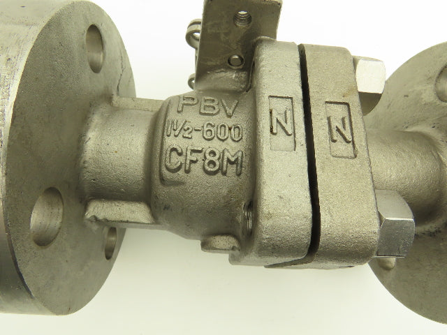 PVB, USA 1.5" Full Port 2 PC Ball Valve Class 600 316SS ANSI Flange