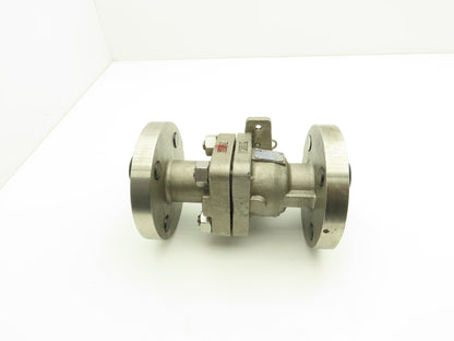 PVB, USA 1.5" Full Port 2 PC Ball Valve Class 600 316SS ANSI Flange