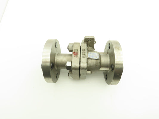 PVB, USA 1.5" Full Port 2 PC Ball Valve Class 600 316SS ANSI Flange