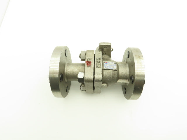 PVB, USA 1.5" Full Port 2 PC Ball Valve Class 600 316SS ANSI Flange
