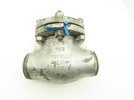 Powell 2-1/2 1561 N WE Swing Check Valve 2-1/2" Butt Weld Carbon Steel Class 150