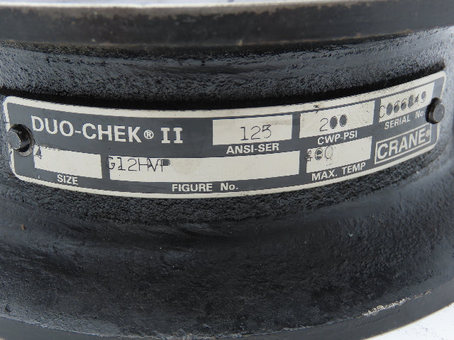 Crane 14685- -56 Crane Wafer Duo-Chek II Valve 4" 125 ANSI 200 PSI