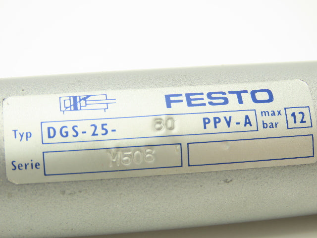 Festo DGS-25-80PPV-A Pneumatic Air Cylinder 25mm Bore 80mm Stroke Double Acting