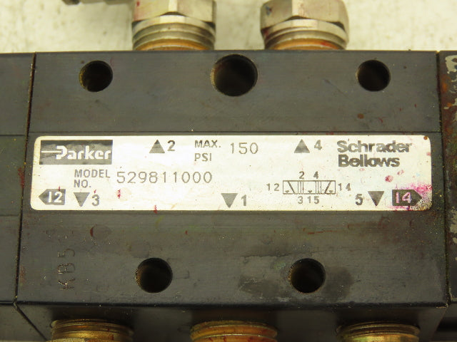 Parker 529811000 Manual Air Valve 3-Pos Spring Return Center 1/4" NPT 150 psi