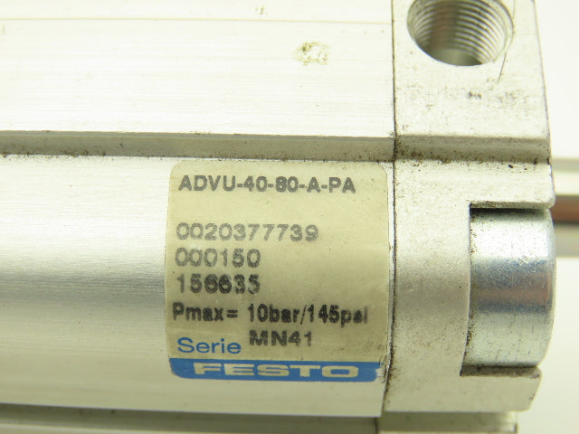 Festo ADVU-40-80-A-PA Pneumatic Air Cylinder 40mm Bore 80mm Stroke Double Acting
