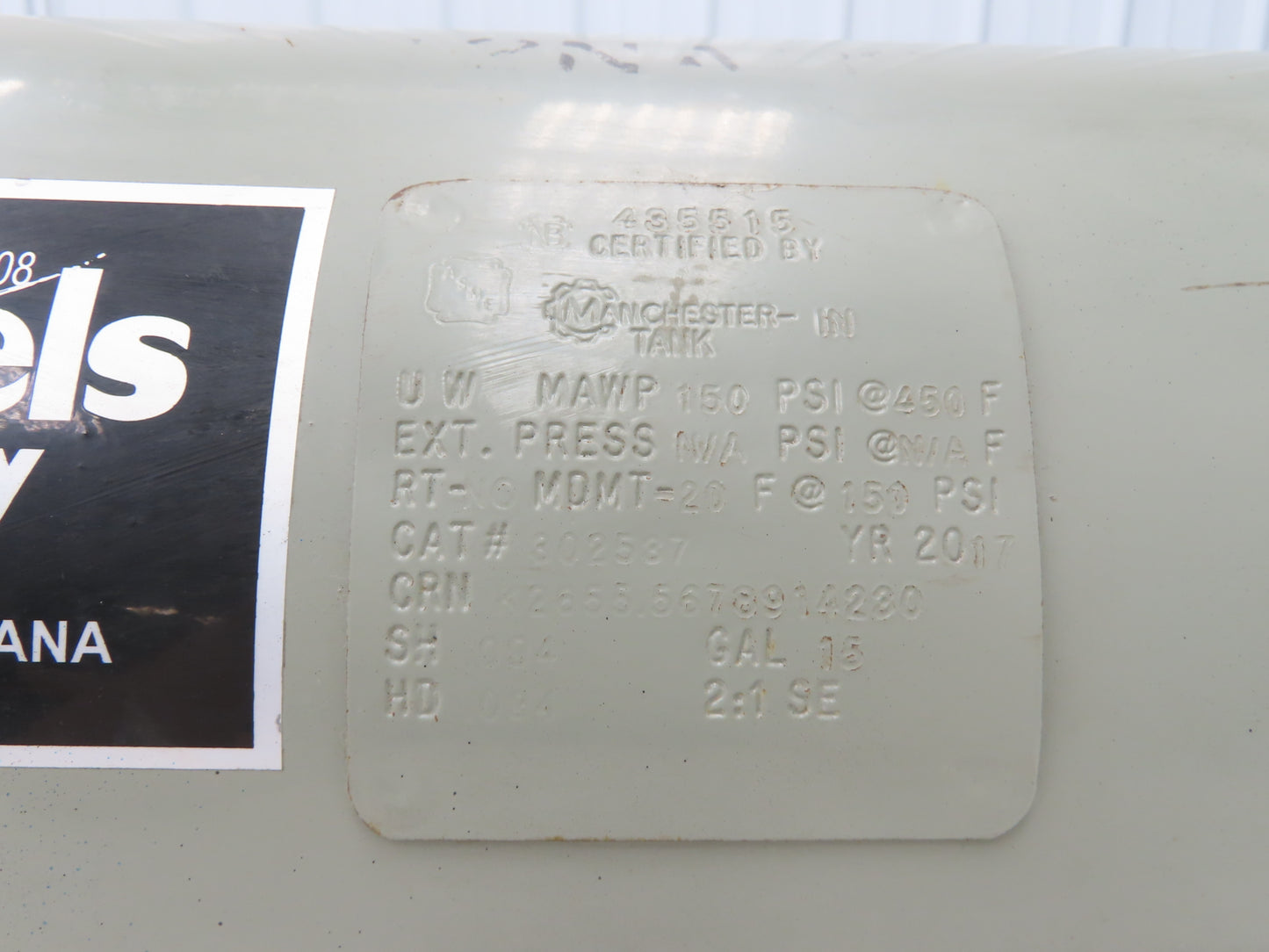 Pneumatic Vertical Receiver Air Compressor Tank 15 Gallon Gray