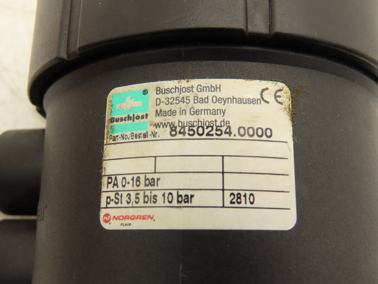 Norgren Buschjost 8450254.0000 Pneumatic Seat Valve 145 PSI