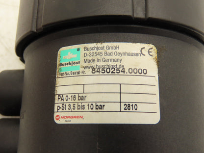 Norgren Buschjost 8450254.0000 Pneumatic Seat Valve 145 PSI