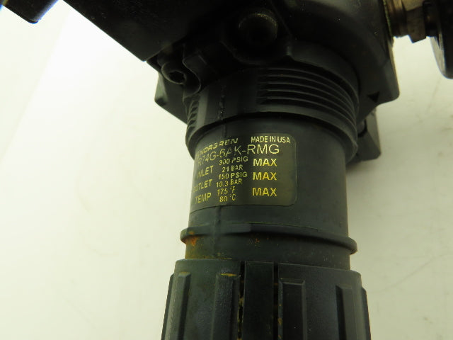 Norgren R74G-6AK-RMG Pneumatic Air Filter Regulator Assembly 3/4" NPT 250 psi