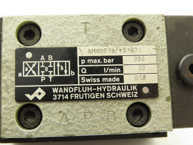 Wandfluh AH4D61A/R-S1271 Pneumatic Air Control Valve & Manifold 3 P 4 Way 350Bar