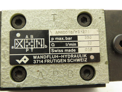 Wandfluh AH4D61A/R-S1271 Pneumatic Air Control Valve & Manifold 3 P 4 Way 350Bar