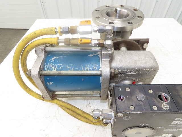 Jamesbury 4" Flanged Ball Valve Pneumatic Air Actuator PMV Positioner