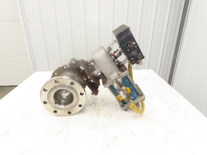 Jamesbury 4" Flanged Ball Valve Pneumatic Air Actuator PMV Positioner