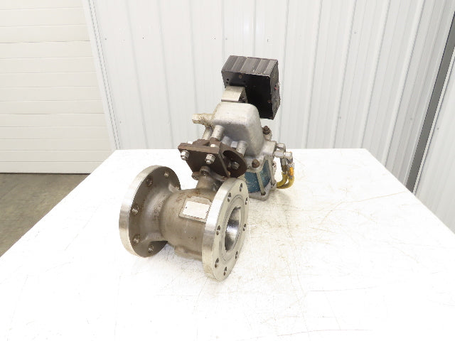 Jamesbury 4" Flanged Ball Valve Pneumatic Air Actuator PMV Positioner