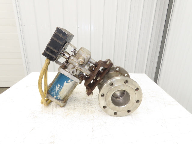 Jamesbury 4" Flanged Ball Valve Pneumatic Air Actuator PMV Positioner