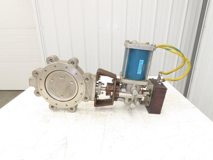 Jamesbury 8" Butterfly Valve Pneumatic Air Actuator PMV Positioner