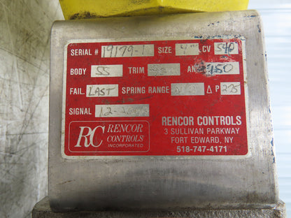 Velan 4" Flanged Ball Valve Hytork Pneumatic Actuator PMV Positioner