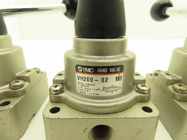 SMC VH200-02 Pneumatic Air Control Valve Manual 3 Position 4 Way 145PSI Lot of 3