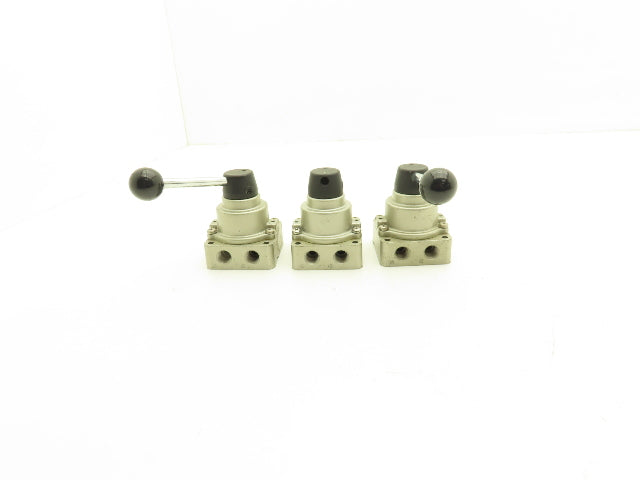 SMC VH200-02 Pneumatic Air Control Valve Manual 3 Position 4 Way 145PSI Lot of 3