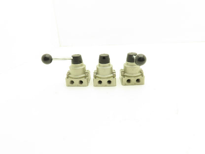 SMC VH200-02 Pneumatic Air Control Valve Manual 3 Position 4 Way 145PSI Lot of 3