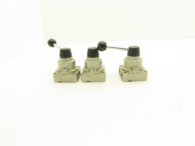 SMC VH200-02 Pneumatic Air Control Valve Manual 3 Position 4 Way 145PSI Lot of 3