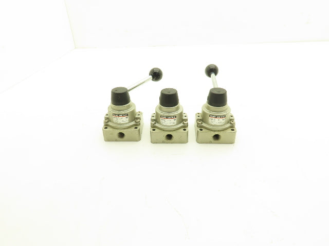 SMC VH200-02 Pneumatic Air Control Valve Manual 3 Position 4 Way 145PSI Lot of 3