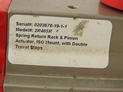 Triac 2R40SR Spring Return Pneumatic Valve Actuator Rotary 8ft-lb 3/4" Ball