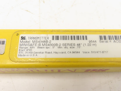 STI MS4348B-2 Light Curtain Transmitter MiniSafe-B 30' Range 48" Long