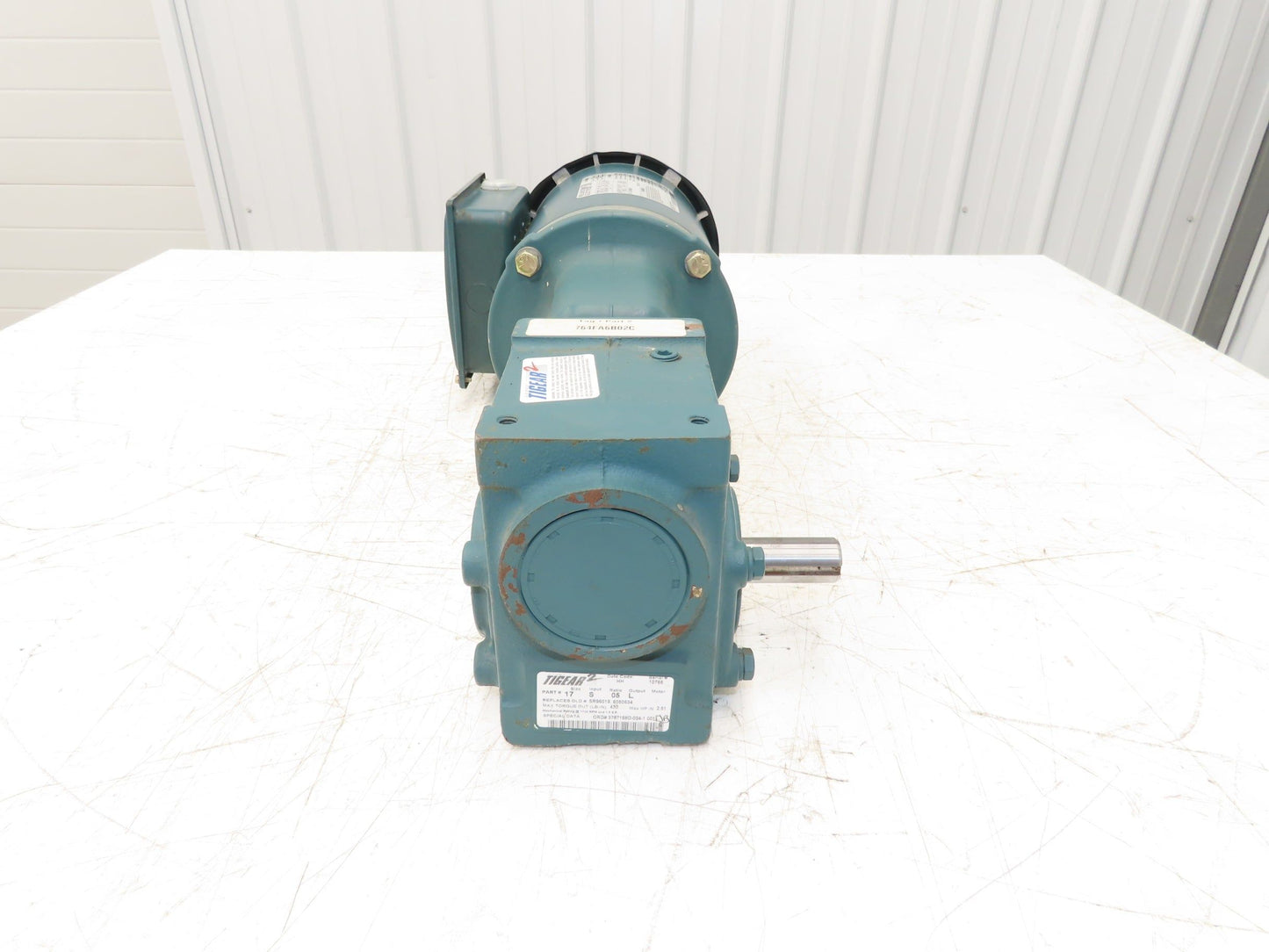 Reliance P14G9258H Gearmotor 5:1 Tigear Reducer 345rpm 2Hp 230/460V LH 145TC