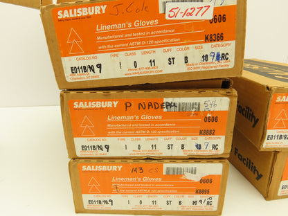 Salisbury E011B Lineman's Gloves Size 9 Lot of 5