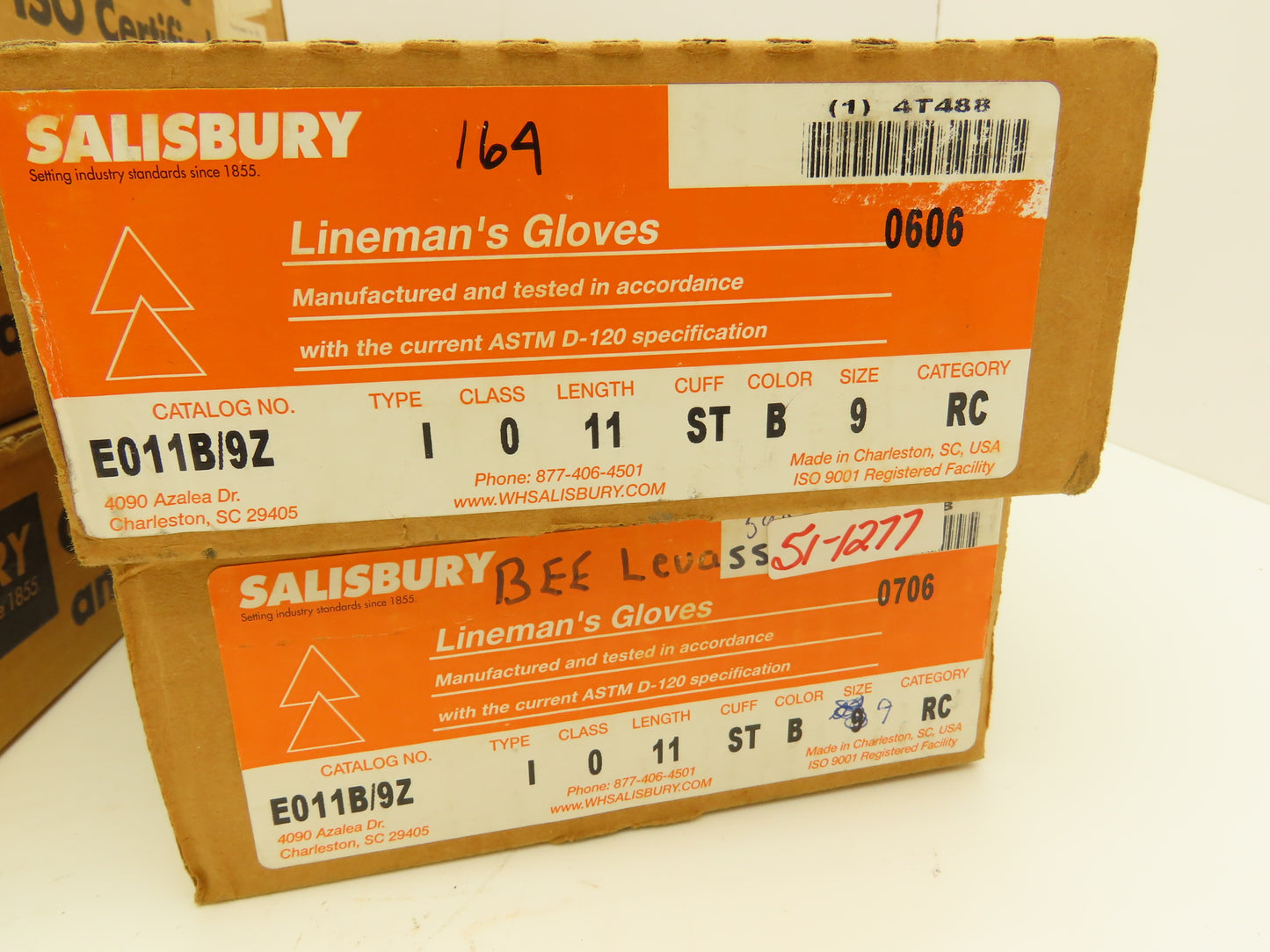 Salisbury E011B Lineman's Gloves Size 9 Lot of 5