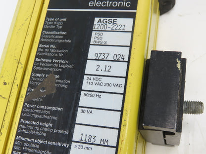 Sick AGSE 1200 Series Safety Light Curtain Emitter/Receiver Set 1183mm x 6m