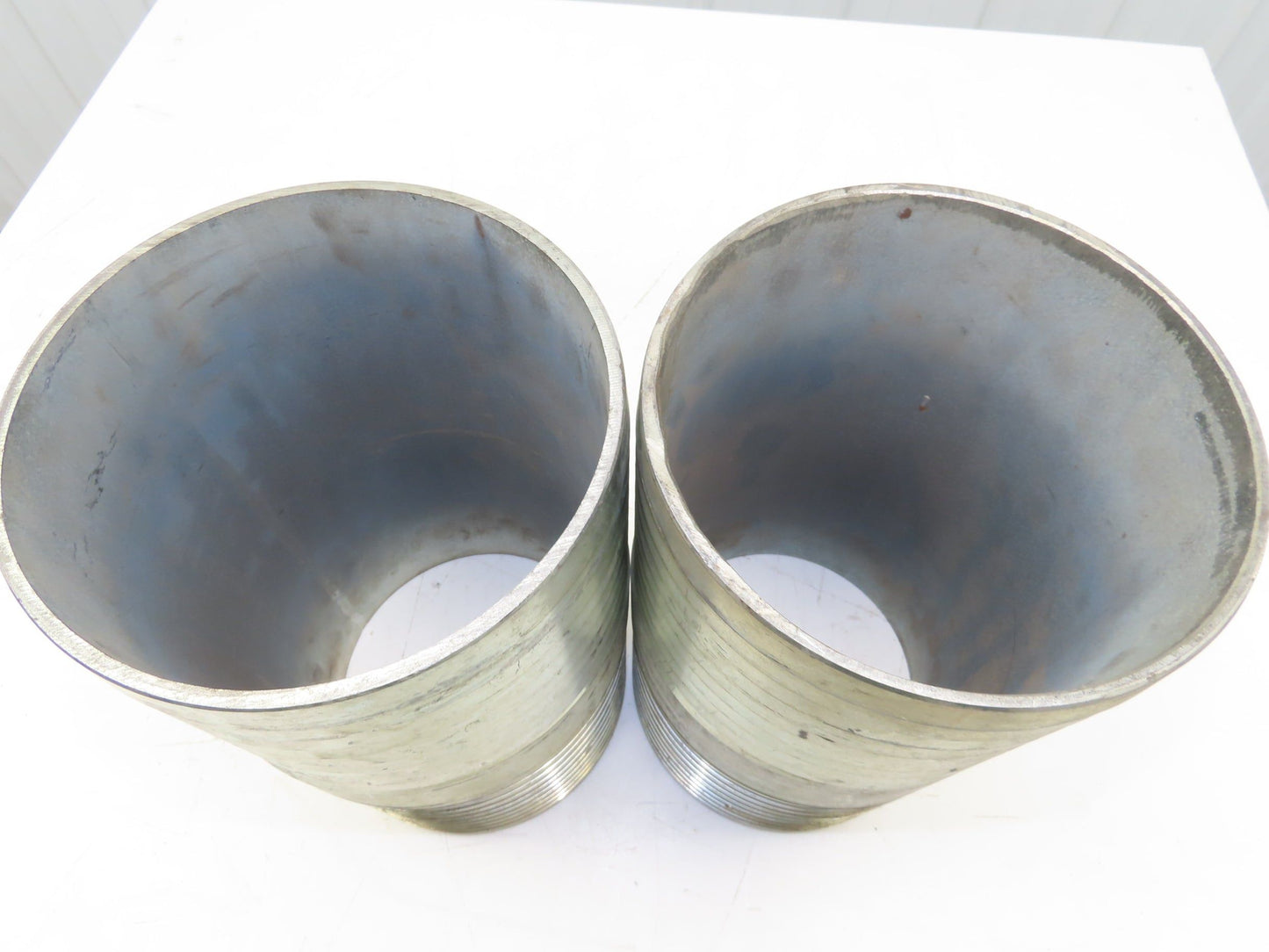 8" Coupler Mender Barbed Galvanized Steel Fitting Lot of 2