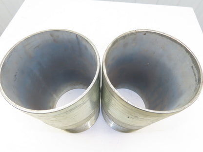 8" Coupler Mender Barbed Galvanized Steel Fitting Lot of 2