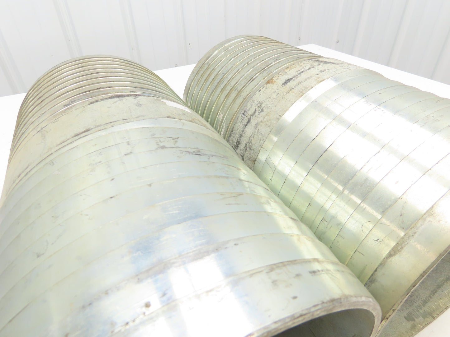 8" Coupler Mender Barbed Galvanized Steel Fitting Lot of 2