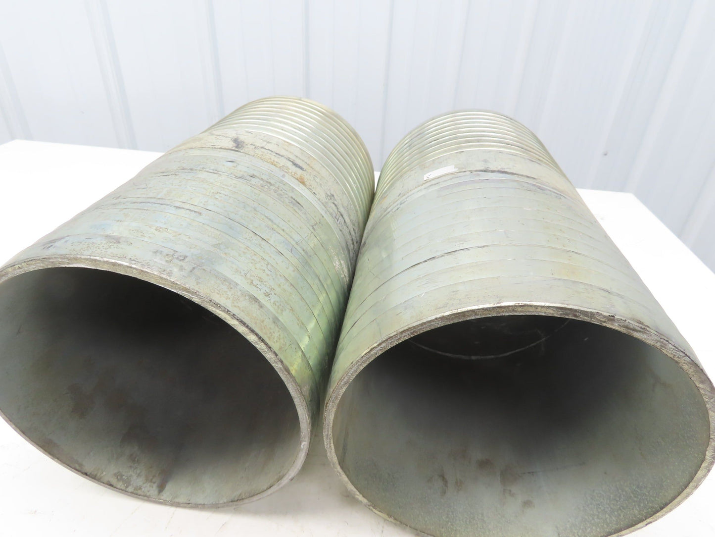 8" Coupler Mender Barbed Galvanized Steel Fitting Lot of 2