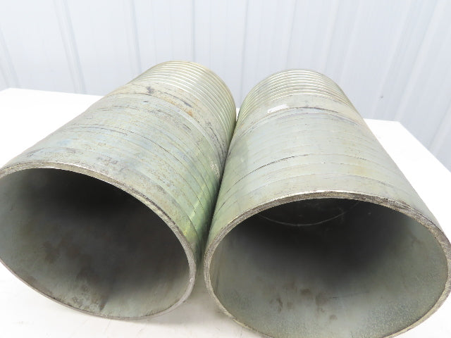 8" Coupler Mender Barbed Galvanized Steel Fitting Lot of 2