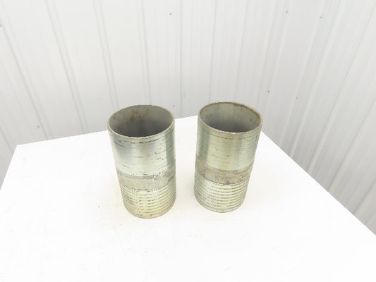 8" Coupler Mender Barbed Galvanized Steel Fitting Lot of 2