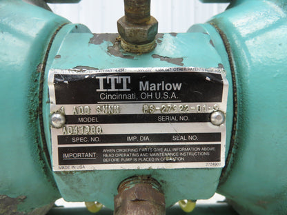 ITT 1A0D SNNN Air Operated Pneumatic Diaphragm Pump 1"NPT 316 Stainless 125psi