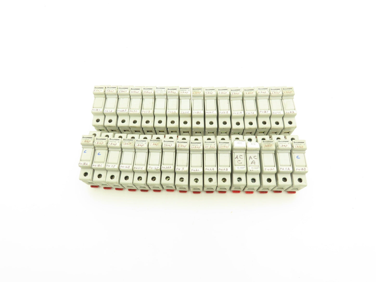 Bussmann CHCC1D DIN Rail Fuse Holder 1-Pole 30A Lot of 32