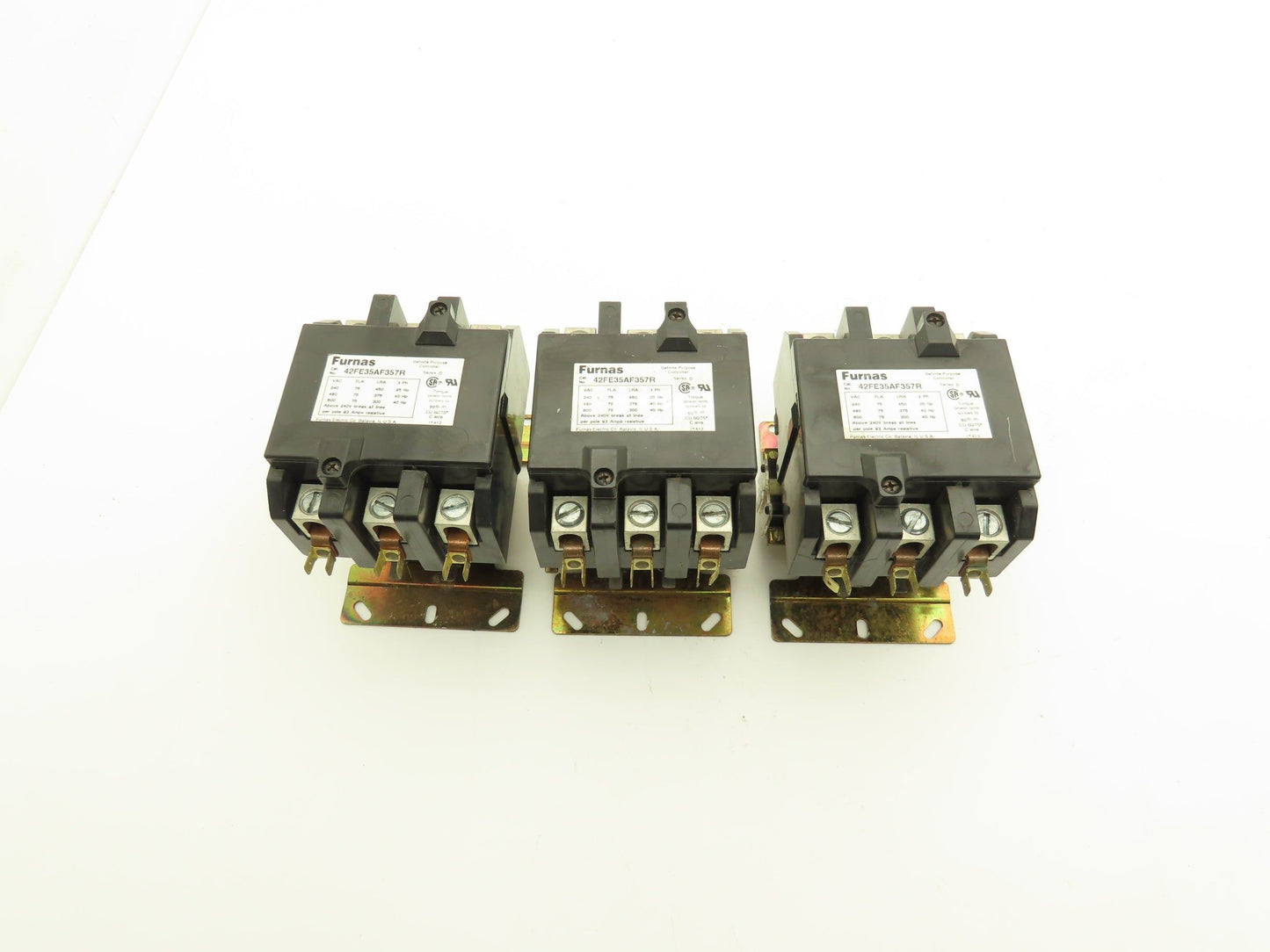 Furnas 42FE35AF357R Motor Starter Contactor 75A 600V 40Hp 120V Coil Lot of 3