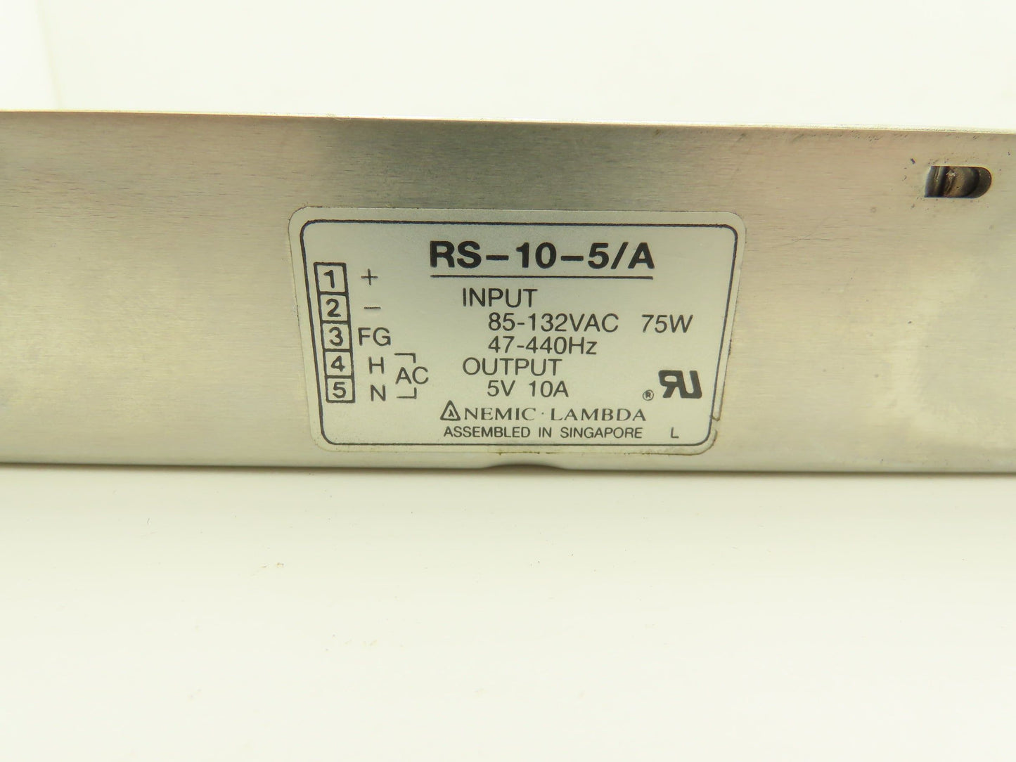 Nemic Lambda RS-10-5/A Power Supply 5VDC 10A Out 120VAC 75W 47-440Hz In