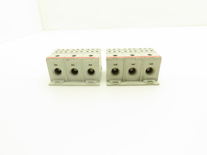 Entrelec BRT 115 Connector Block 600V 115A 3-Pole 8-2AWG In 14-4AWG Out Lot of 2